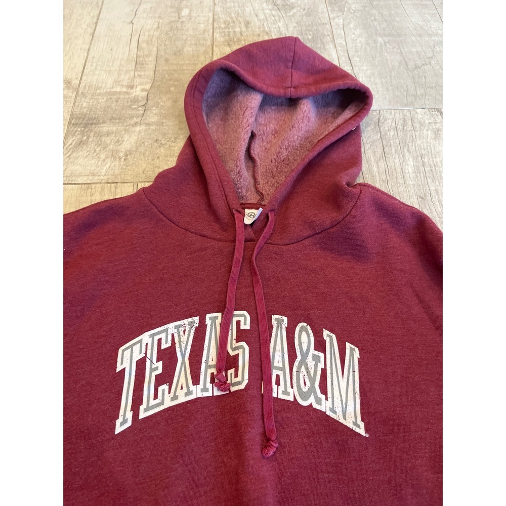 Blue 84 Texas A&M Aggies Cropped Hoodie Maroon Women's Large Raw Hem Sweatshirt